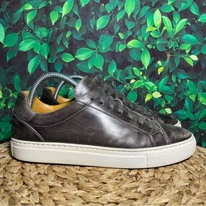 Magnanni grey leather lace sneakers